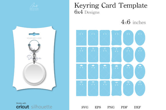 24 Keyring Display Card Templates SVG: Graphics for Print