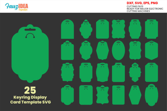 25 Keyring Display Card Svg Bundle for Graphics and Crafts