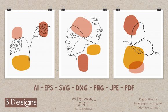 3 Designs Butterfly Faces Woman Wall Art Graphics and Illustrations Review