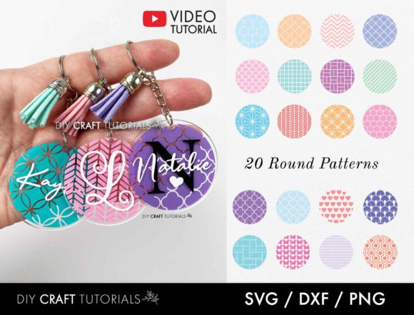 Acrylic Keychain Pattern Graphics for Crafts