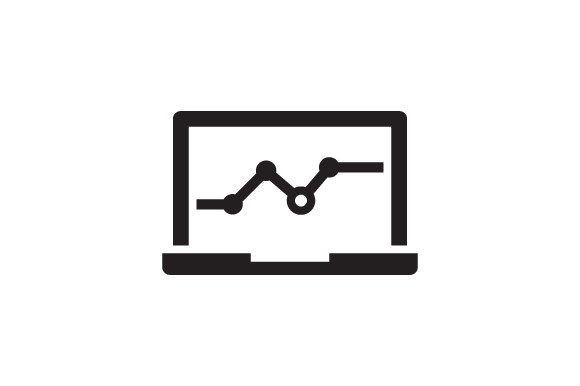 Analysis Report and Laptop Display Icon Graphics