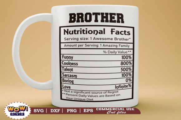 Brother Nutrition Facts, Nutritional Graphics and Illustrations Review