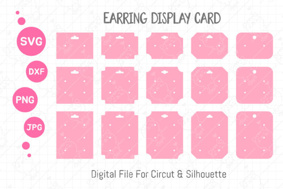 Earring Display Card Template Cut File for Graphics & Illustrations