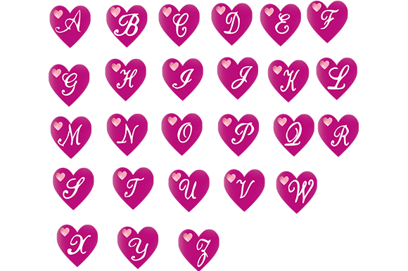 Heart Alphabets Monograms 2 Sets Graphics and Illustrations Review