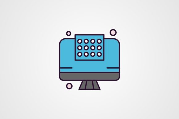 Review: Vector Display Screen Line Filled Icon