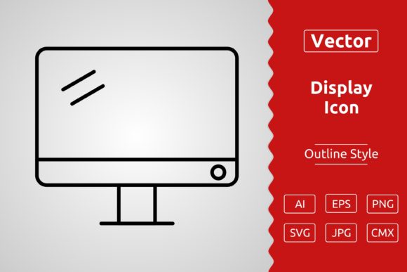 Vector Display Outline Icon: A Review for Graphics and Icons