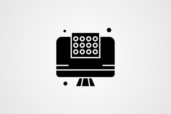 Vector Display Screen Glyph Icon Design for Modern Graphics