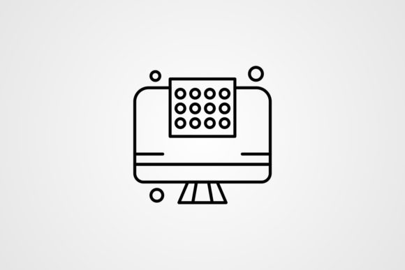 Vector Display Screen Line Icon Design for Graphics and Icons